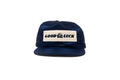 Navy blue cap with 'Good Luck' logo on a white background