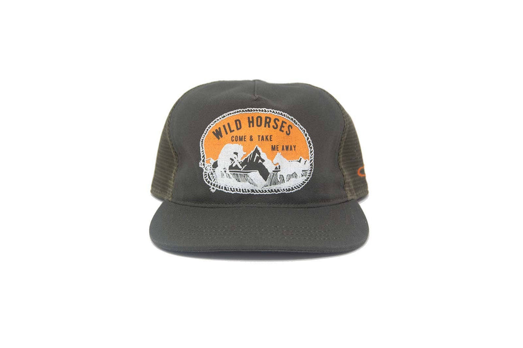 Green cap with 'Wild Horses' logo on a white background