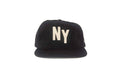 Black cap with 'NY' on a white background