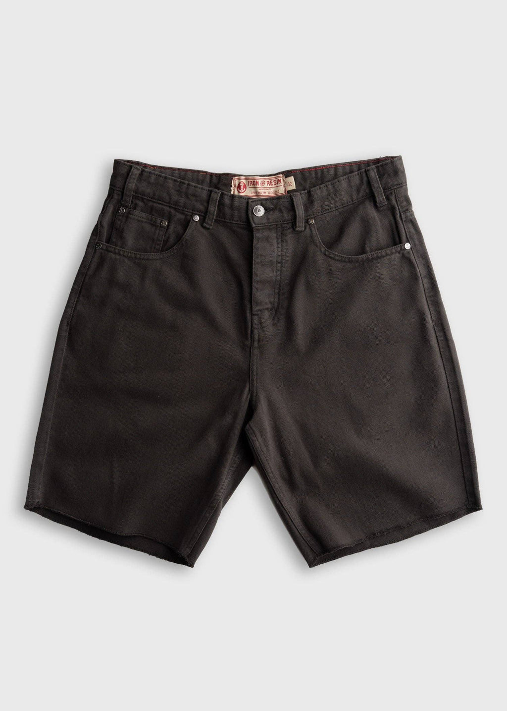 Black shorts on a light gray background