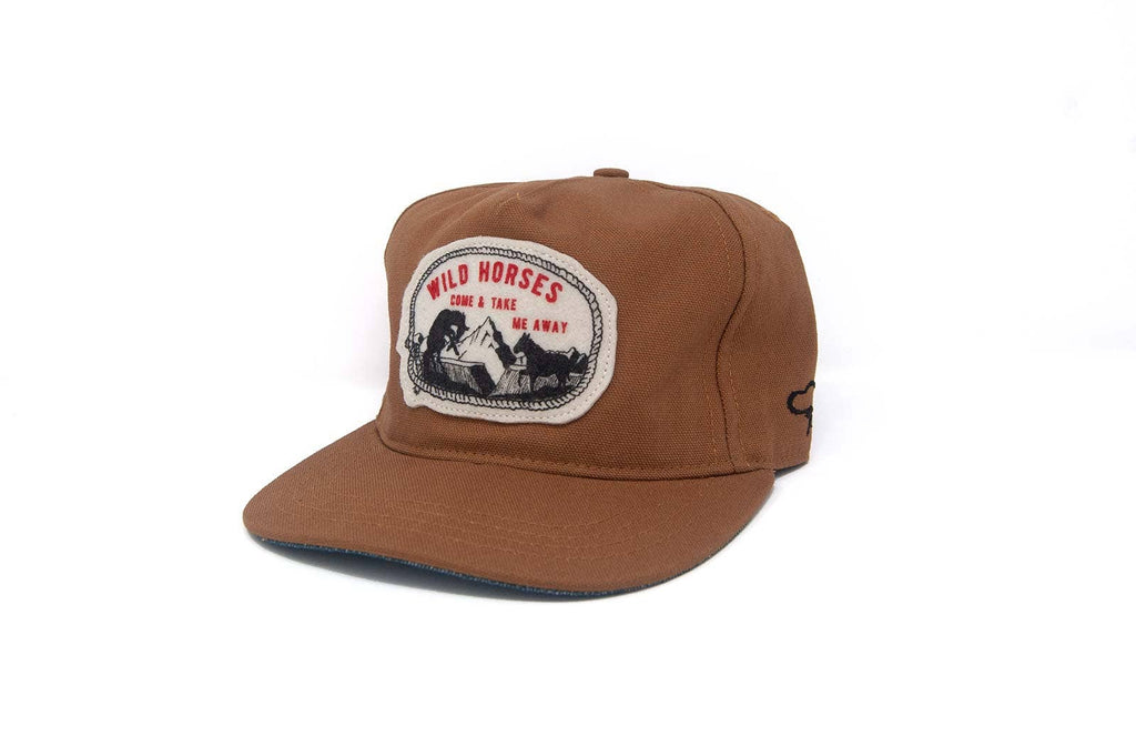 Brown cap with a logo on a white background