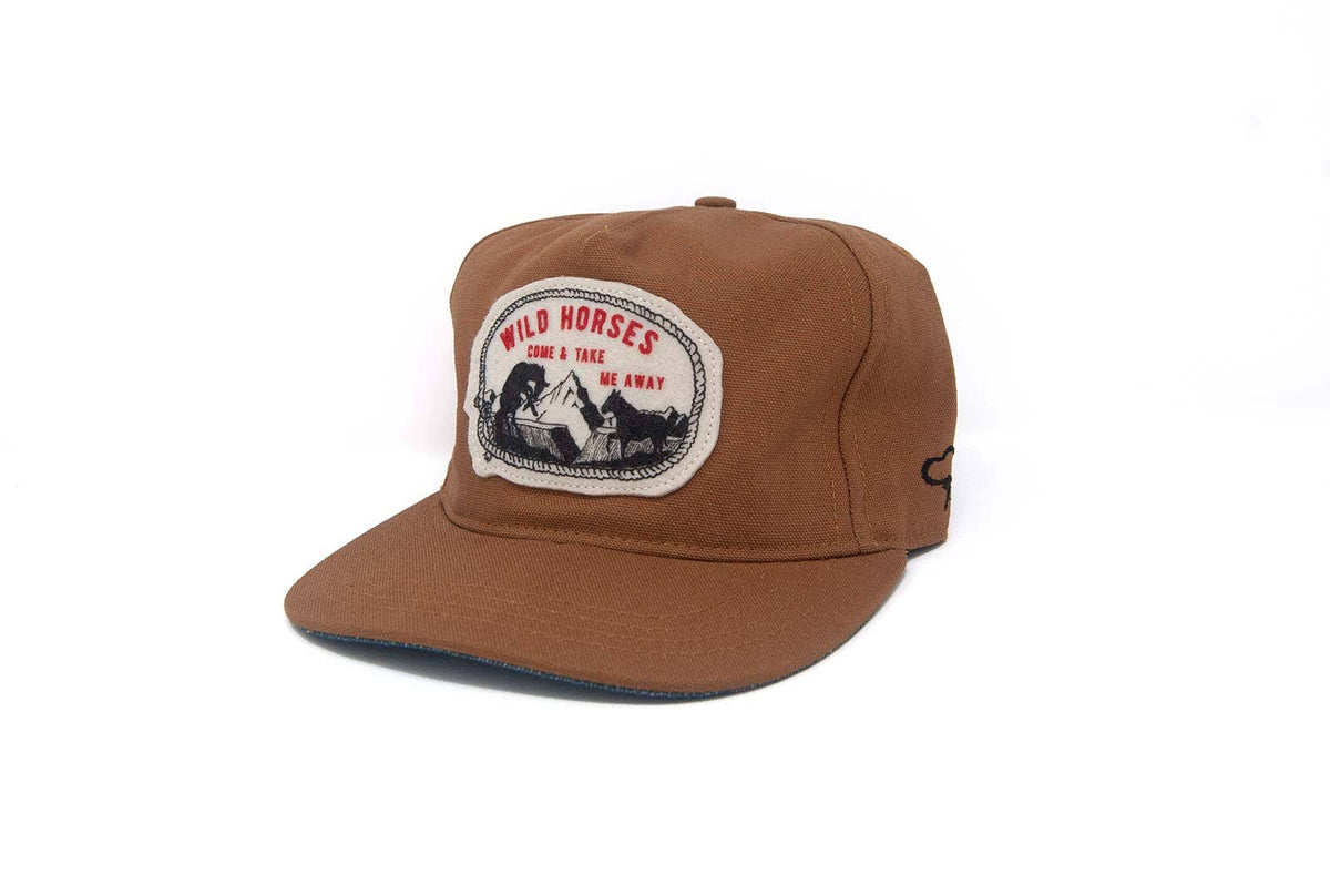 Brown cap with a logo on a white background